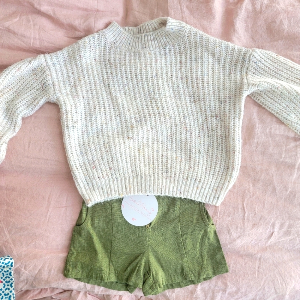 GB sweater and Sweethoney shorts